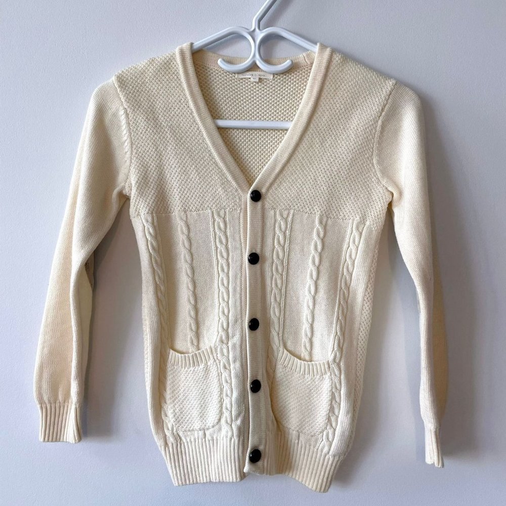 Nicolas & Bears Cream Button Up Cardigan Sweater
